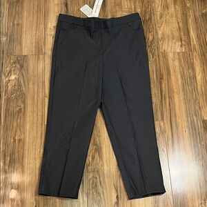 NWT Alfred Dunner Petite Slimming Waistband Charcoal Cropped Dress Pants Sz 16